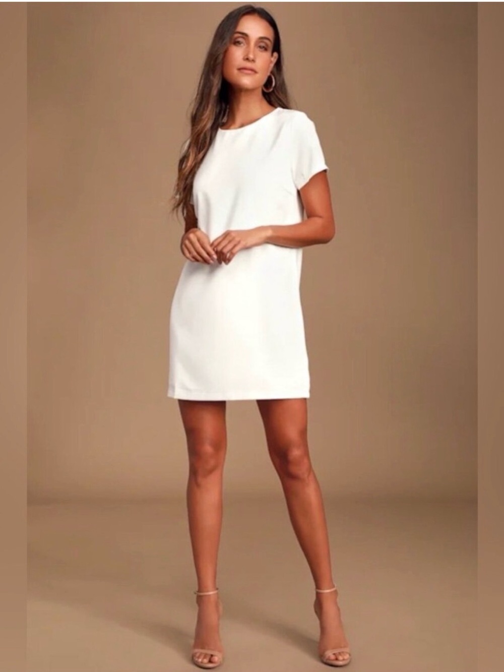 New Lulus Women White Mini Short Sleeve Dress Size Small